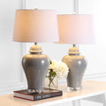 Set of Two 27" Clear Novelty Bedside Lamps With Empire Shades