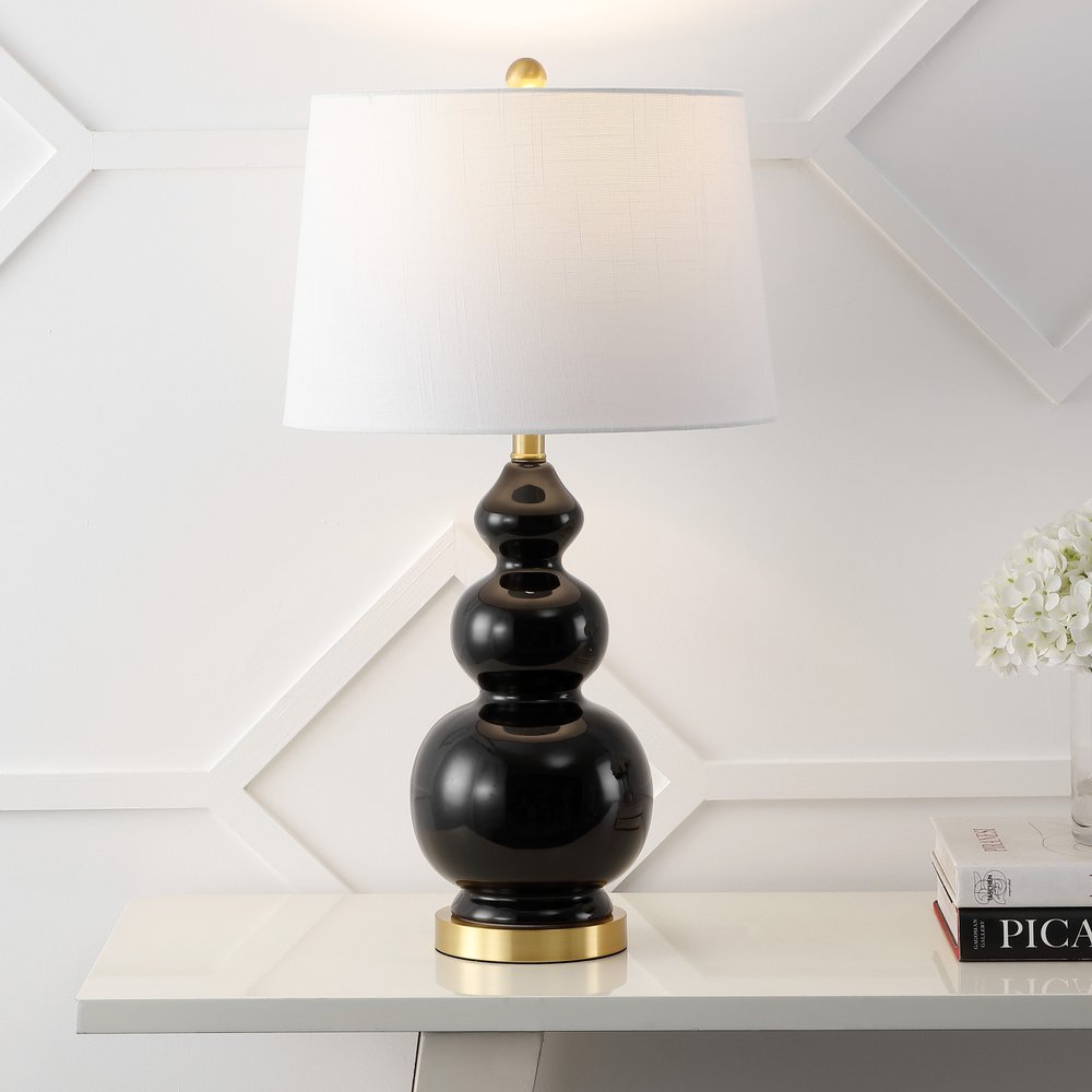 28" Gold Novelty Table Lamp With Drum Shade