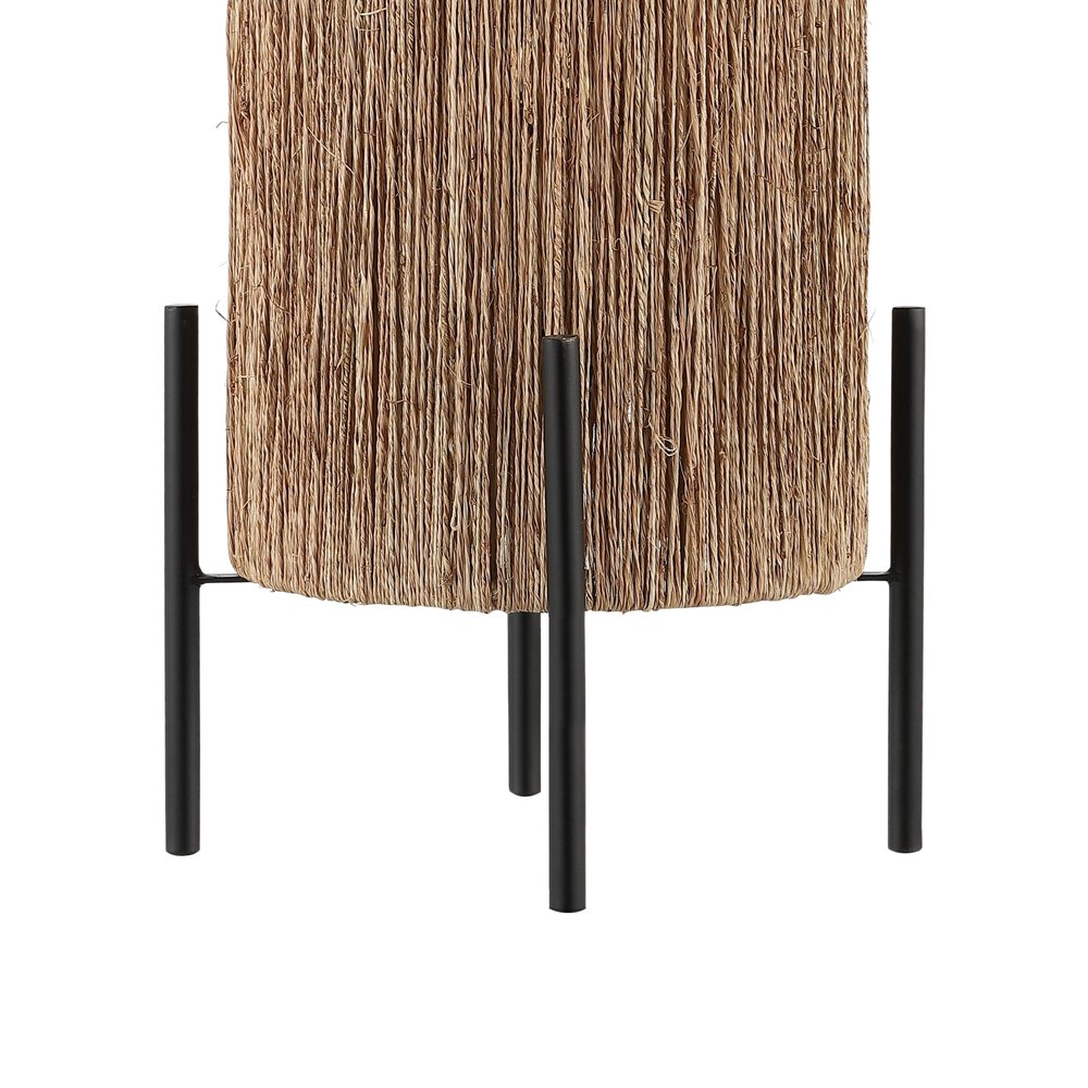 17" Black Table Lamp With Cylinder Shade