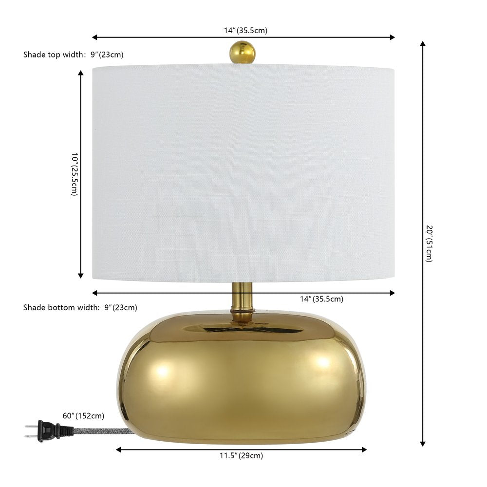 20" Clear Round Table Lamp With Novelty Shade