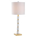 Set of Two 29" Clear And Brass Novelty Table Lamps With Drum Shades