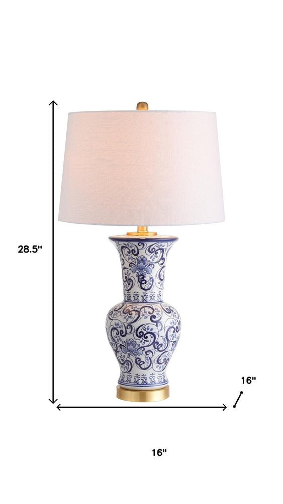 29" Gold Novelty Table Lamp LED With Drum Shade