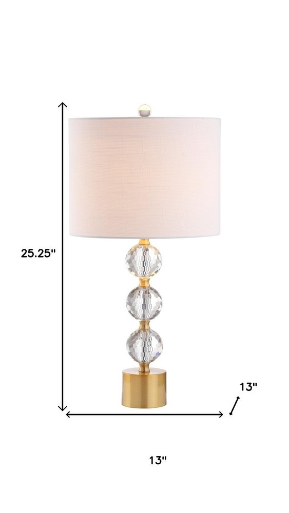 25" Gold Novelty Table Lamp LED With Drum Shade