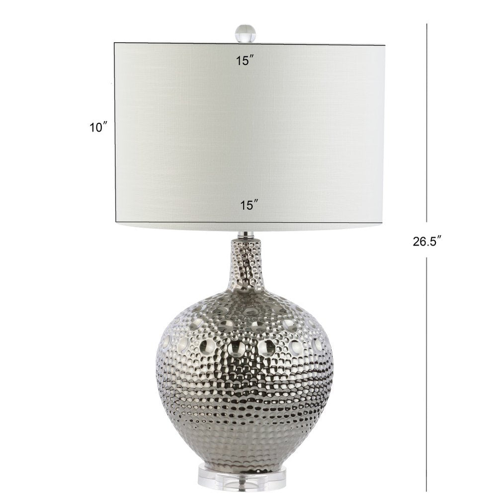 27" Clear Novelty Bedside Lamp With Drum Shade