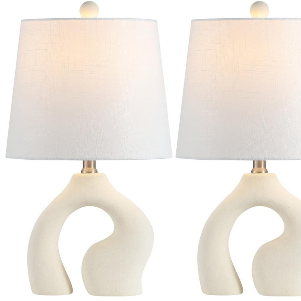Set of Two 19" Clear Novelty Table Lamps LED With Empire Shades