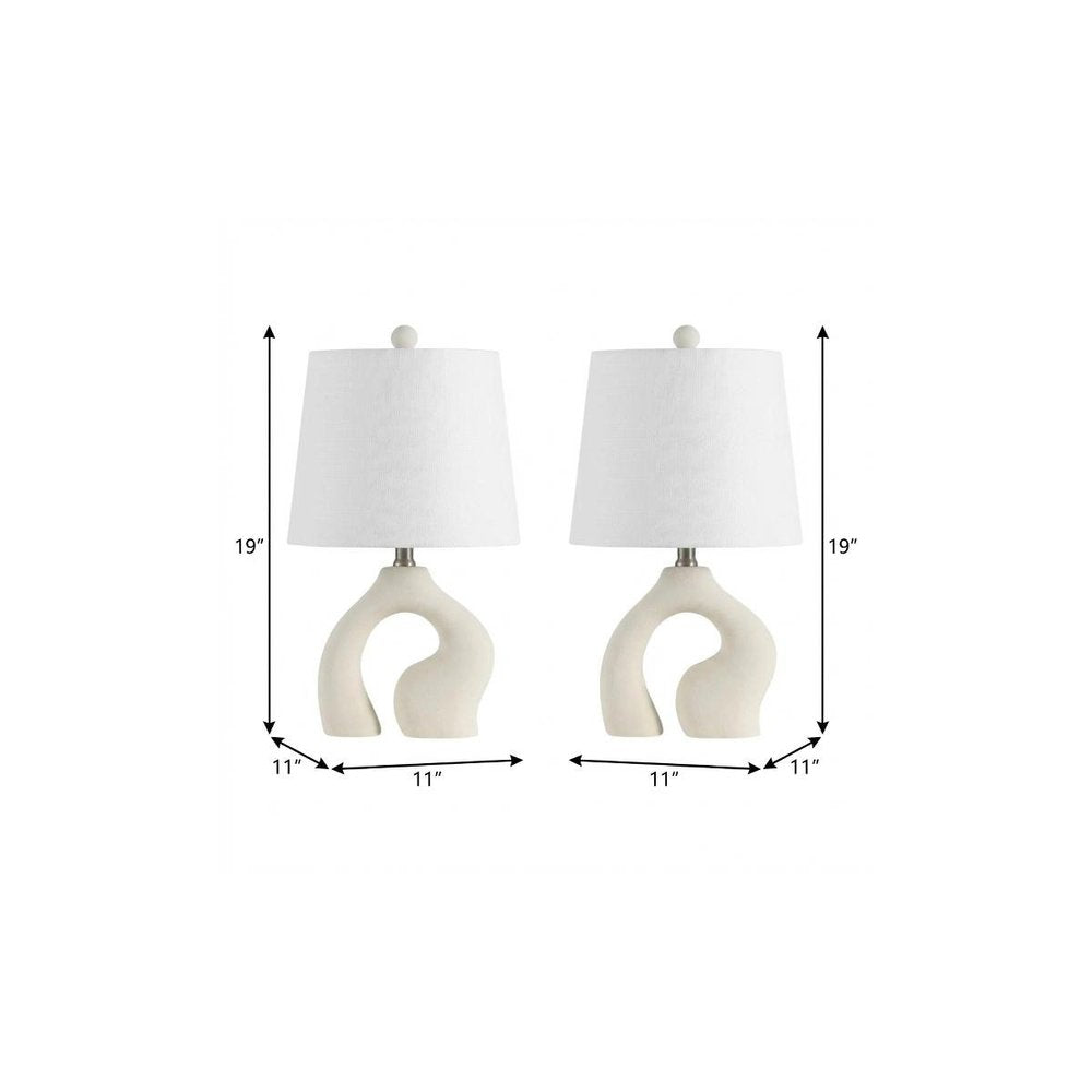 Set of Two 19" Clear Novelty Table Lamps LED With Empire Shades