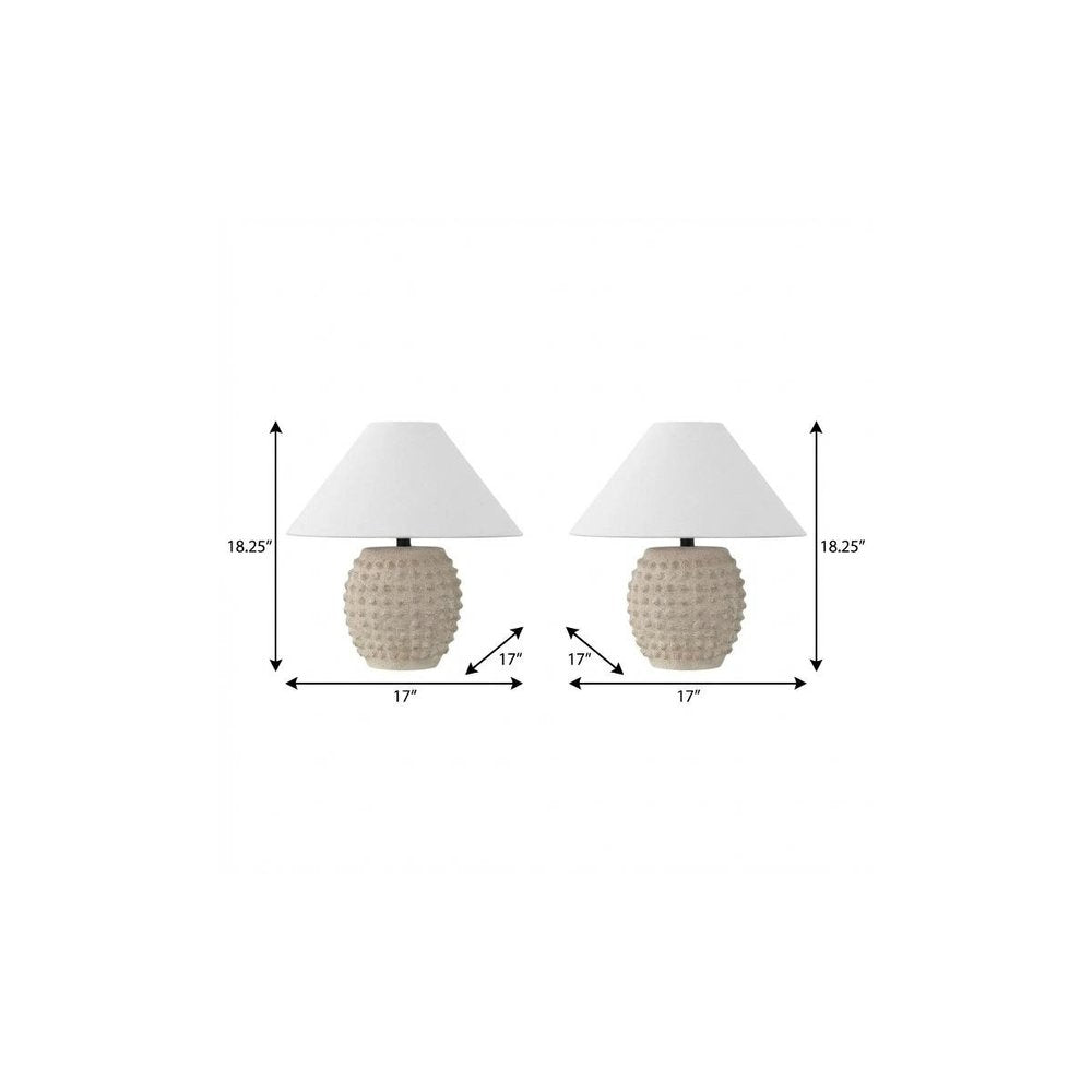 Set of Two 18" Clear Novelty Table Lamps With Empire Shades