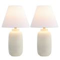 Set of Two 25" Cream Table Lamps With Cone Shades