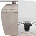 Set of Two 17" Clear Gourd Table Lamps With Drum Shades