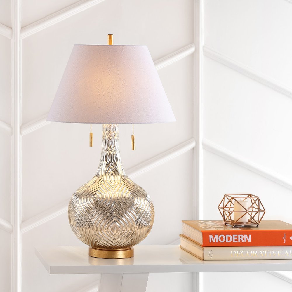 31" Gold Novelty Table Lamp LED With Globe Shade