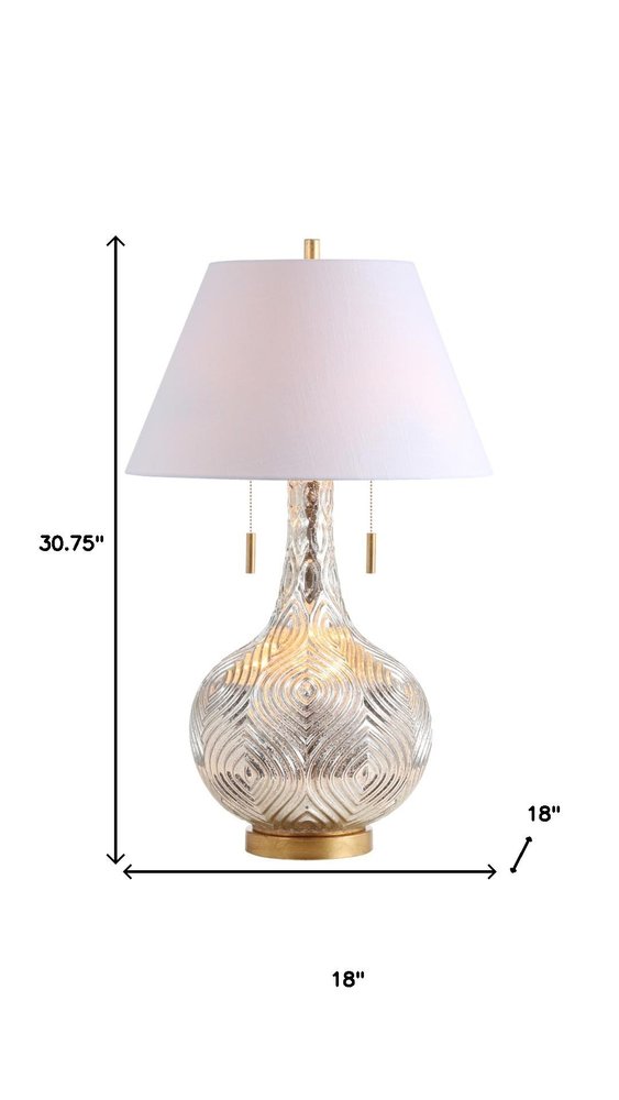 31" Gold Novelty Table Lamp LED With Globe Shade
