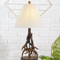 26" Dark Brown Antlers Table Lamp With Empire Shade