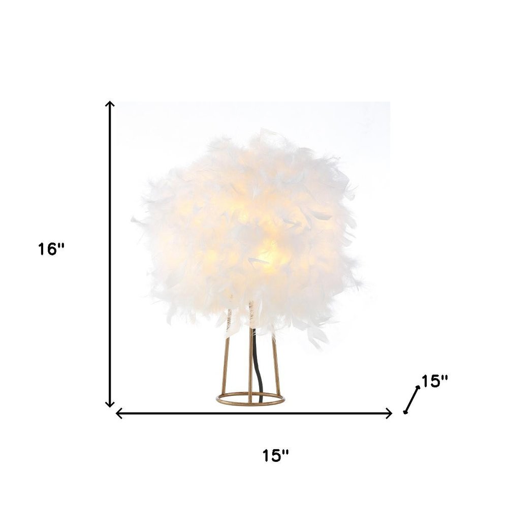 16" Gold Novelty Table Lamp LED