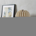 11" Natural Geometric Bedside Lamp With Globe Shade