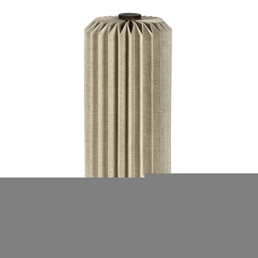 16" Natural Geometric Bedside Lamp With Cylinder Shade