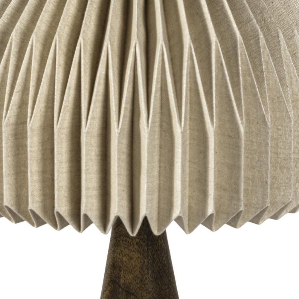 16" Natural Geometric Table Lamp LED With Dome Shade