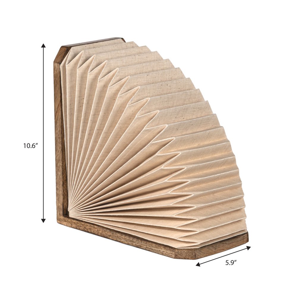 11" Natural Geometric Table Lamp With Novelty Shade