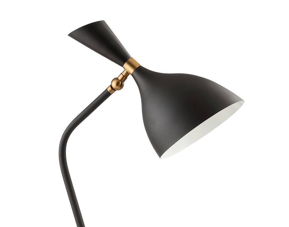 22" Black Table Lamp LED With Bell Shade