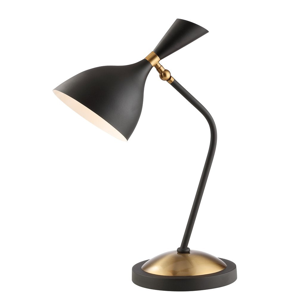 22" Black Table Lamp LED With Bell Shade