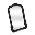 12" Black Solid Wood Scalloped Framed Makeup Shaving Tabletop Mirror