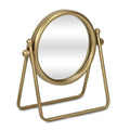 10" Gold Metal Round Tilting Framed Makeup Shaving Tabletop Mirror