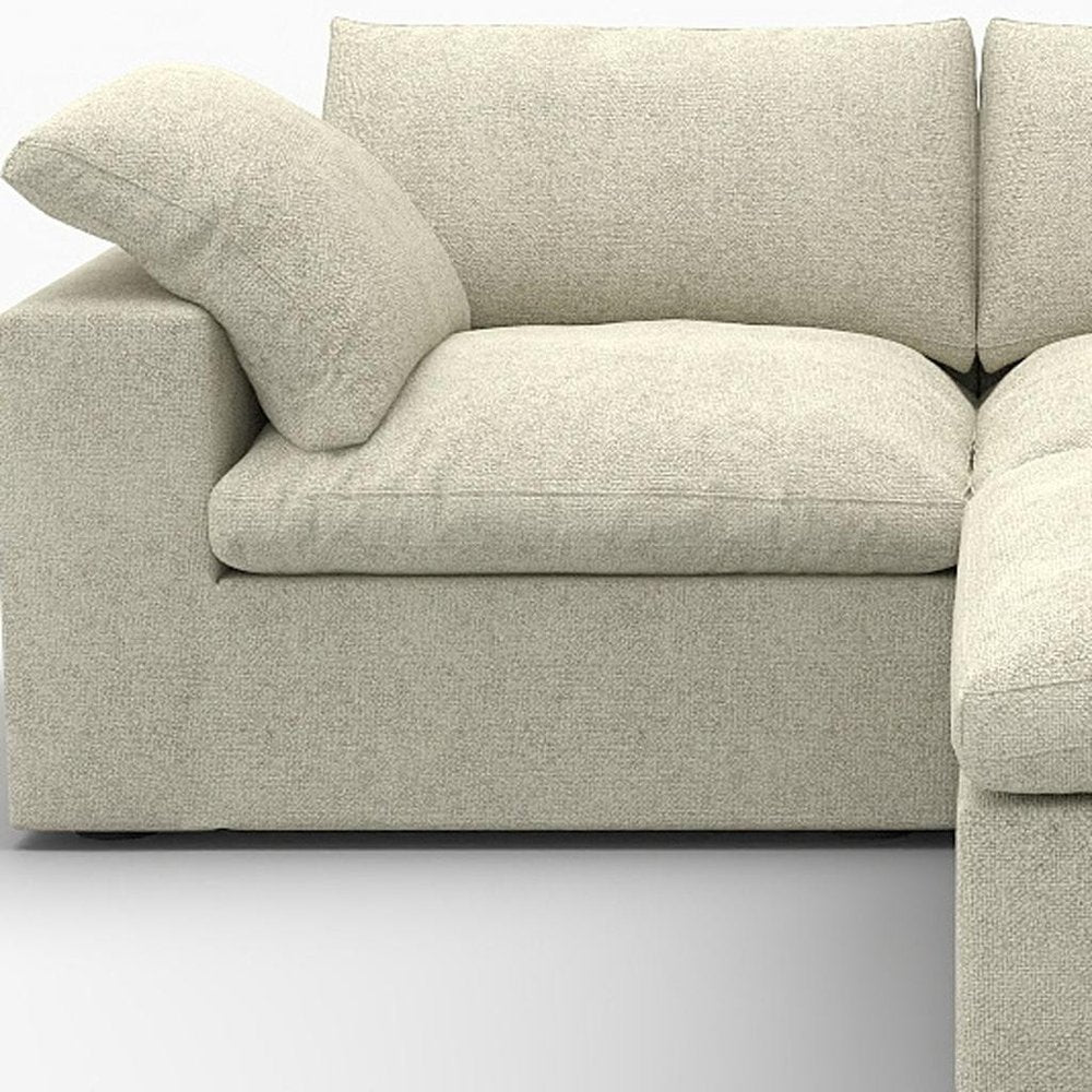 80" White and Black Linen Blend Modular Loveseat With Storage