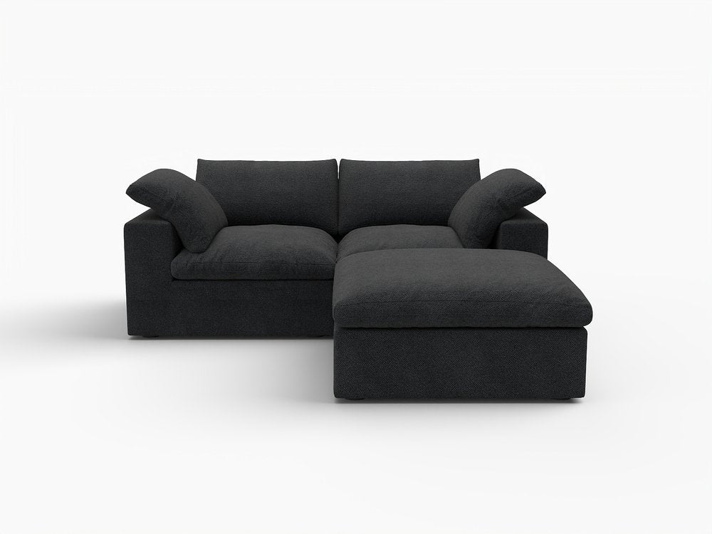 Light Gray Linen Blend Modular L Shaped Three Piece Corner Sectional