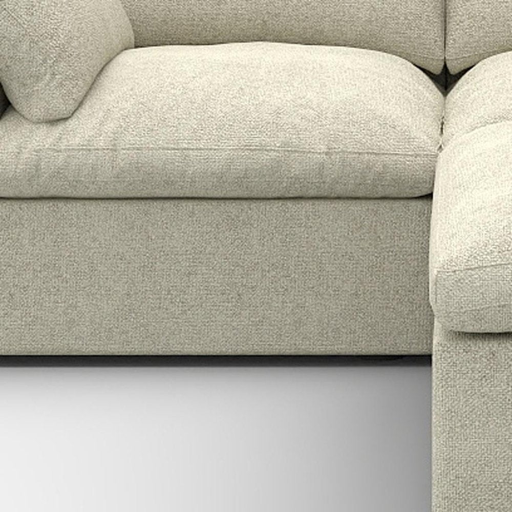 80" Khaki and Black Linen Blend Modular Loveseat With Storage