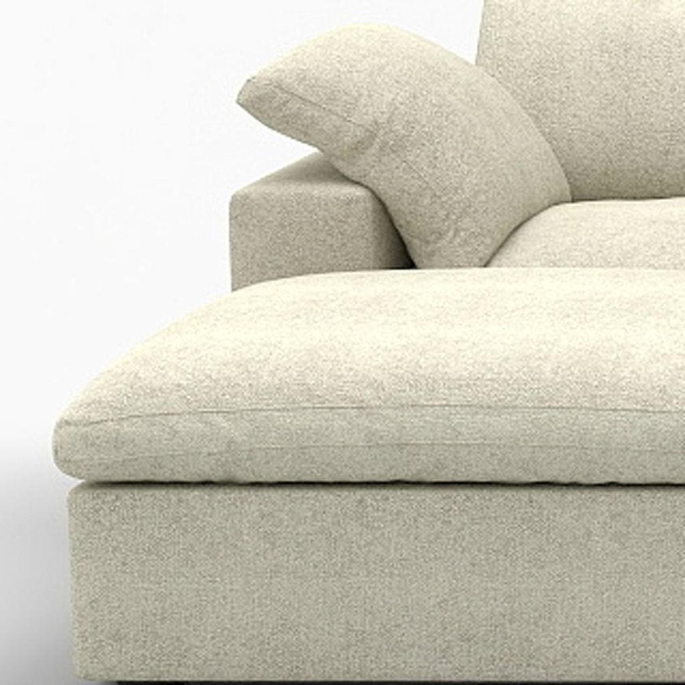 160" Khaki Linen Blend Modular Universal Sofa With Ottoman And Storage