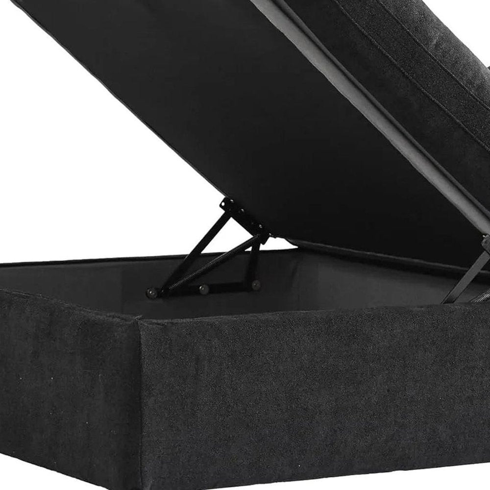 80" Black Linen Blend Modular Loveseat With Storage