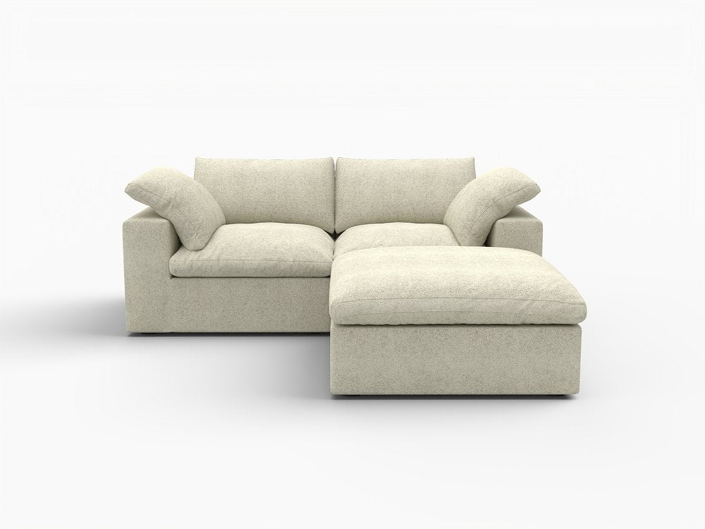 80" Black Linen Blend Modular Loveseat With Storage