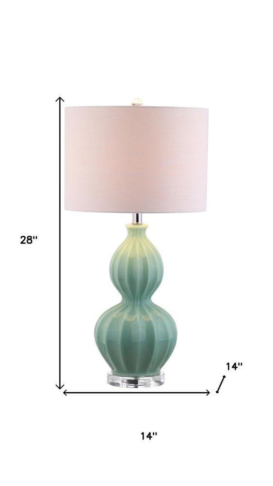 28" Clear Novelty Table Lamp LED With Drum Shade