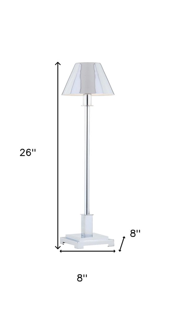 26" Silver Novelty Table Lamp LED With Empire Shade