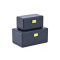 Set of Two Navy Blue Wood Hand Painted Decorative Box