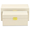 Set of Two Gold Wood Hand Painted Decorative Box