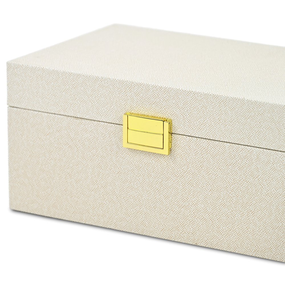 Set of Two Gold Wood Hand Painted Decorative Box