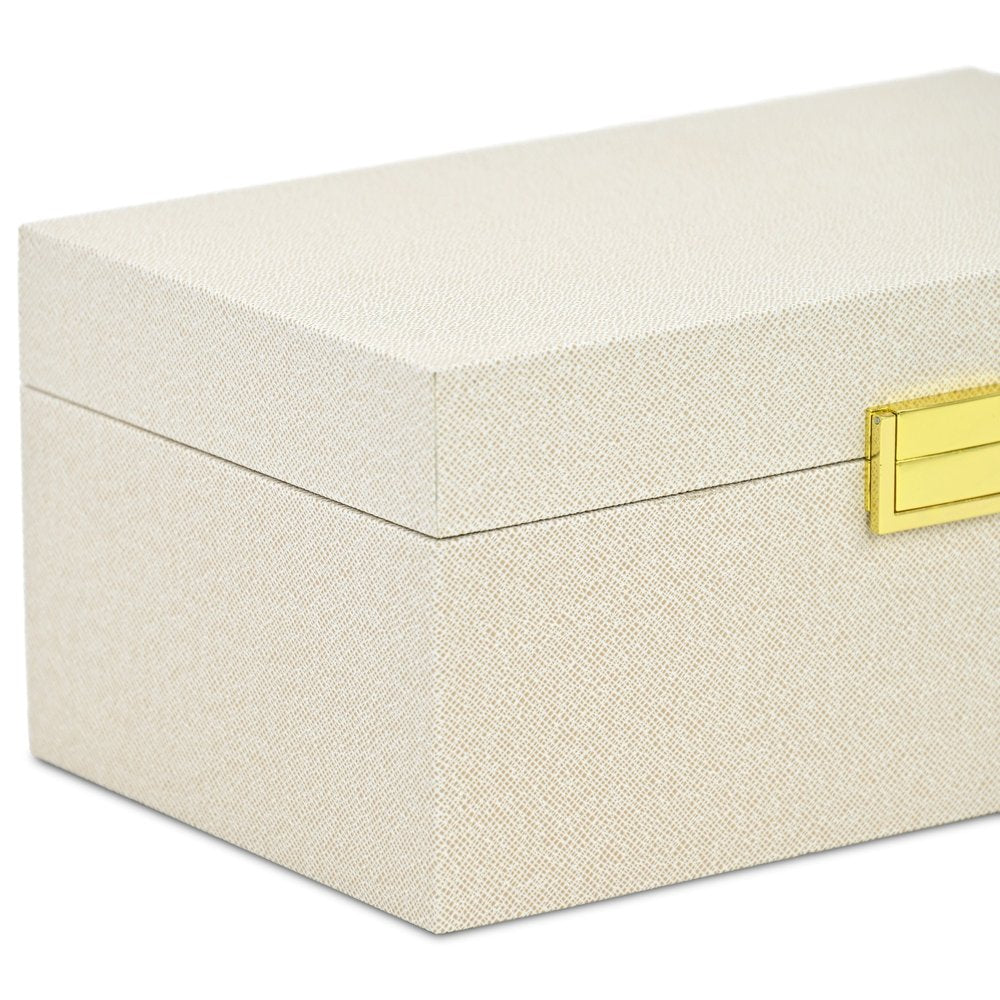 Set of Two Gold Wood Hand Painted Decorative Box