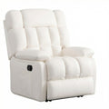 39" White Faux Leather Manual Recliner