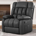 39" Black Faux Leather Manual Recliner