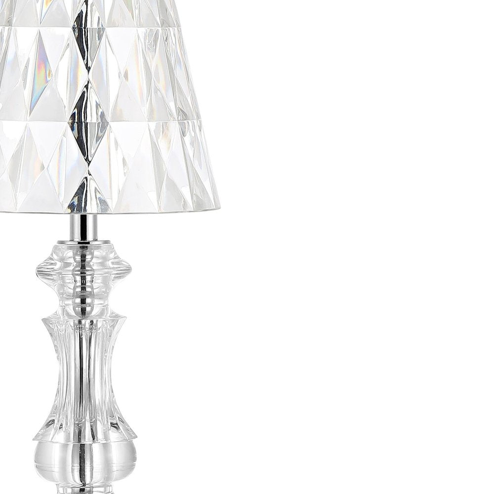 13" Silver Novelty USB Table Lamp LED With Empire Shade
