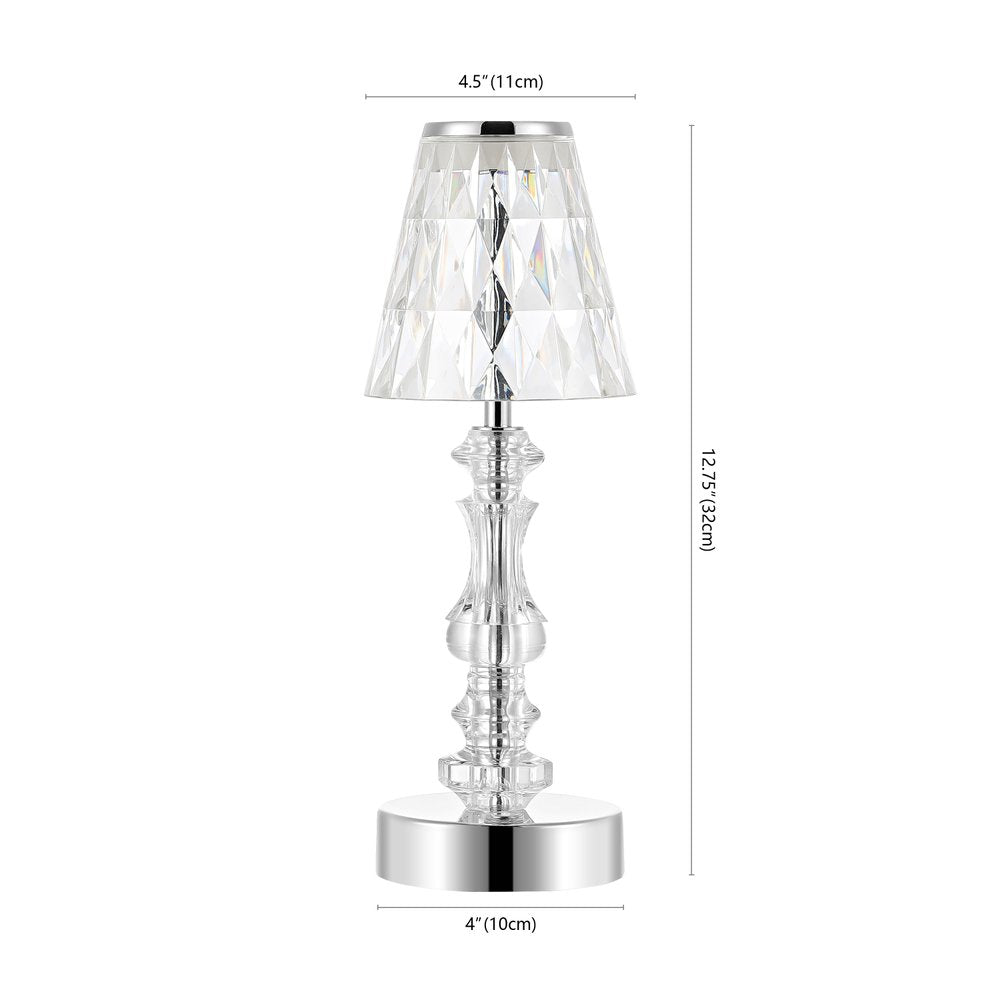 13" Silver Novelty USB Table Lamp LED With Empire Shade
