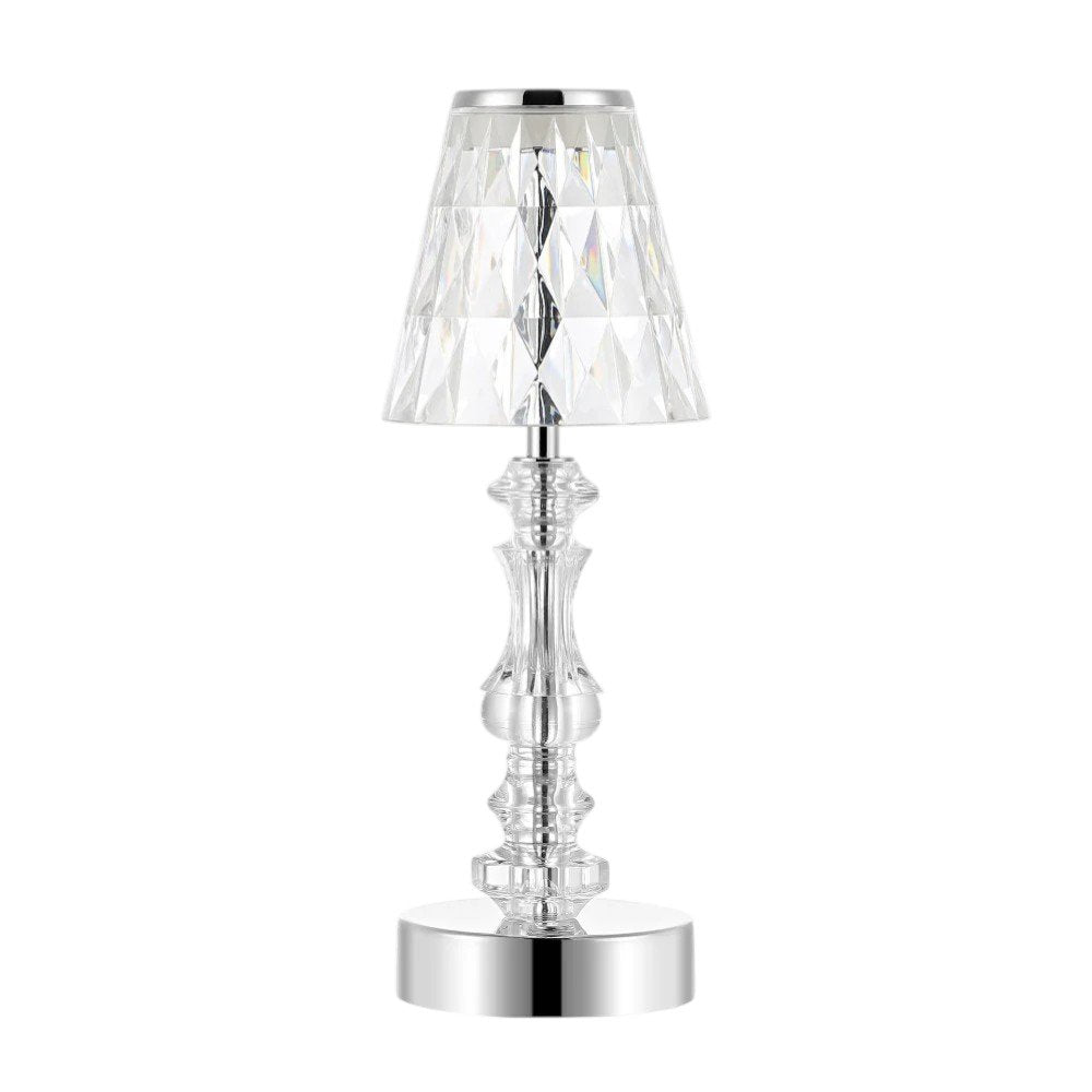 13" Silver Novelty USB Table Lamp LED With Empire Shade