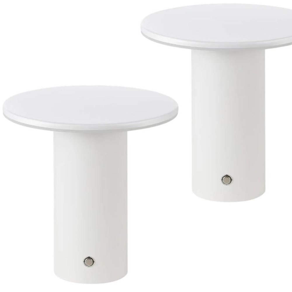 Set of Two 8" Clear USB Table Lamps LED