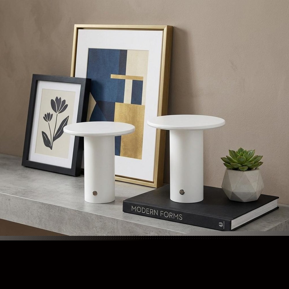 Set of Two 8" Clear USB Table Lamps LED