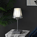 13" Gray USB Table Lamp With Empire Shade