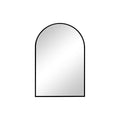 30" Black Metal Arch Framed Accent Mirror