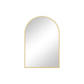 30" Gold Metal Arch Framed Accent Mirror
