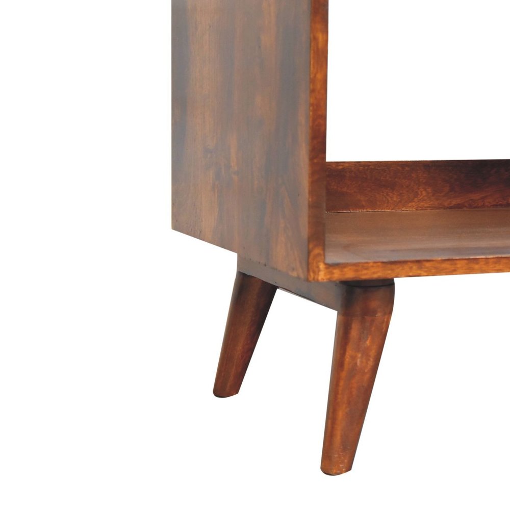 45" Brown Solid Wood Enclosed and Open Storage TV Stand