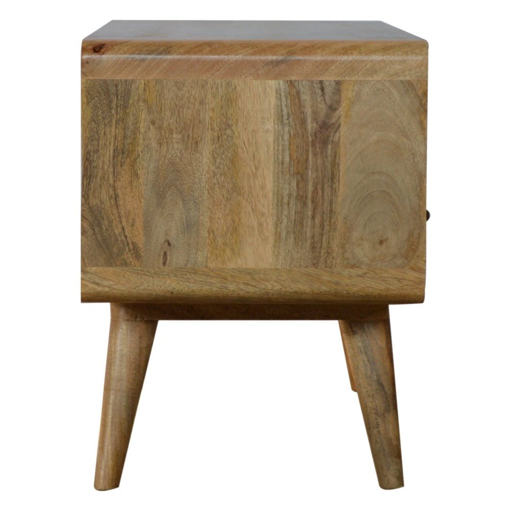 35" Oak Solid Wood Enclosed and Open Storage TV Stand