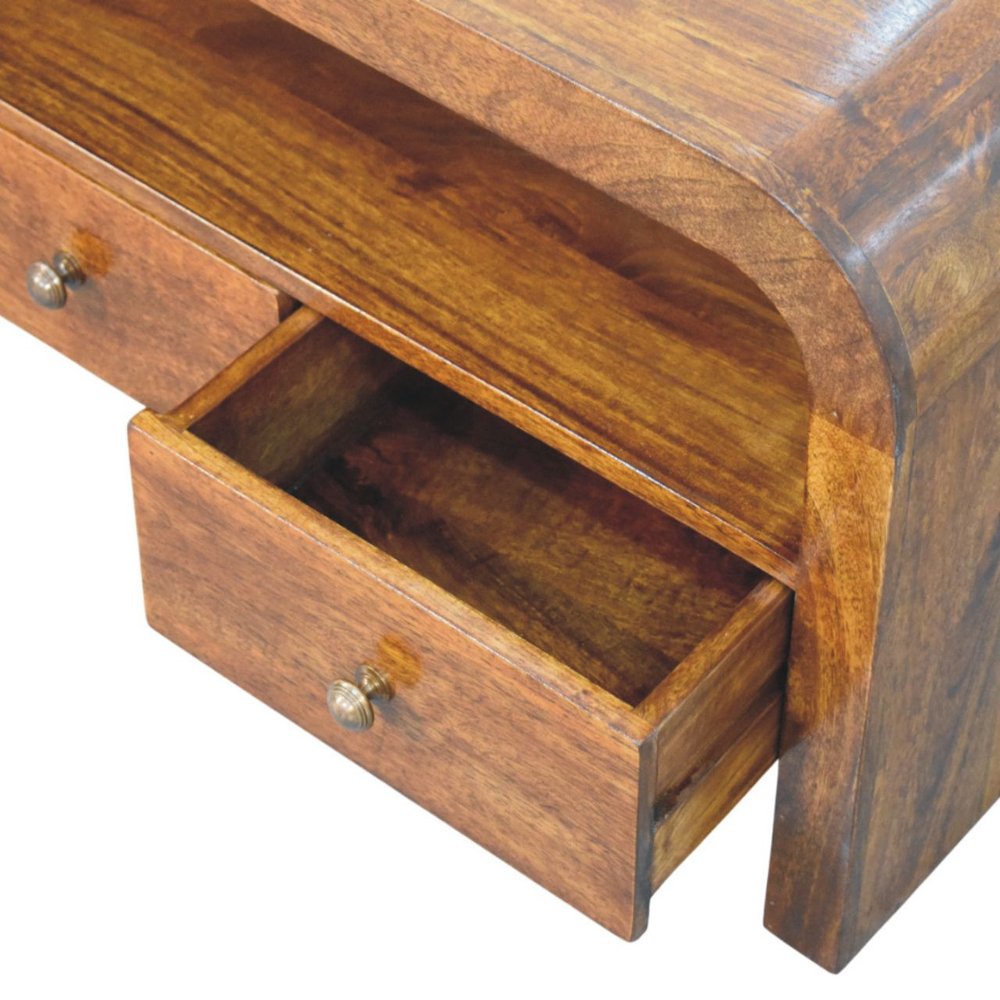 43" Brown Solid Wood Enclosed and Open Storage TV Stand